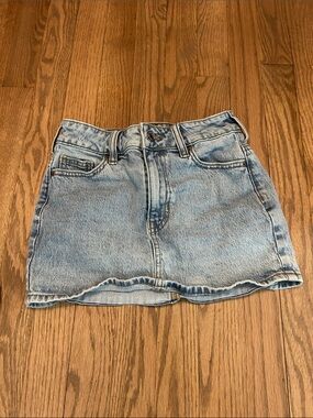 PacSun Light Wash Denim Mini Skirt